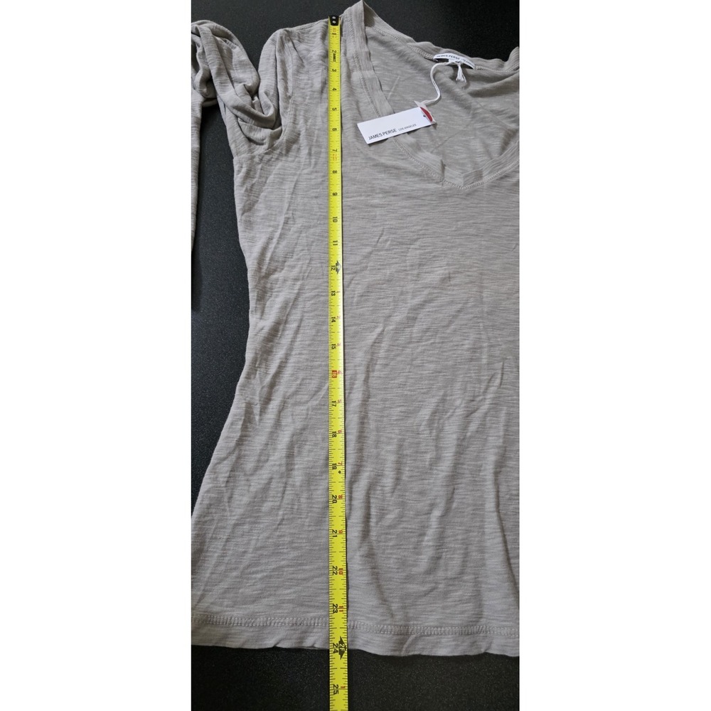 NWT 2pc James Perse Cotton Linen Long Sleeve Women Shirt Top 3 Gray Black Staple - Picture 9 of 12
